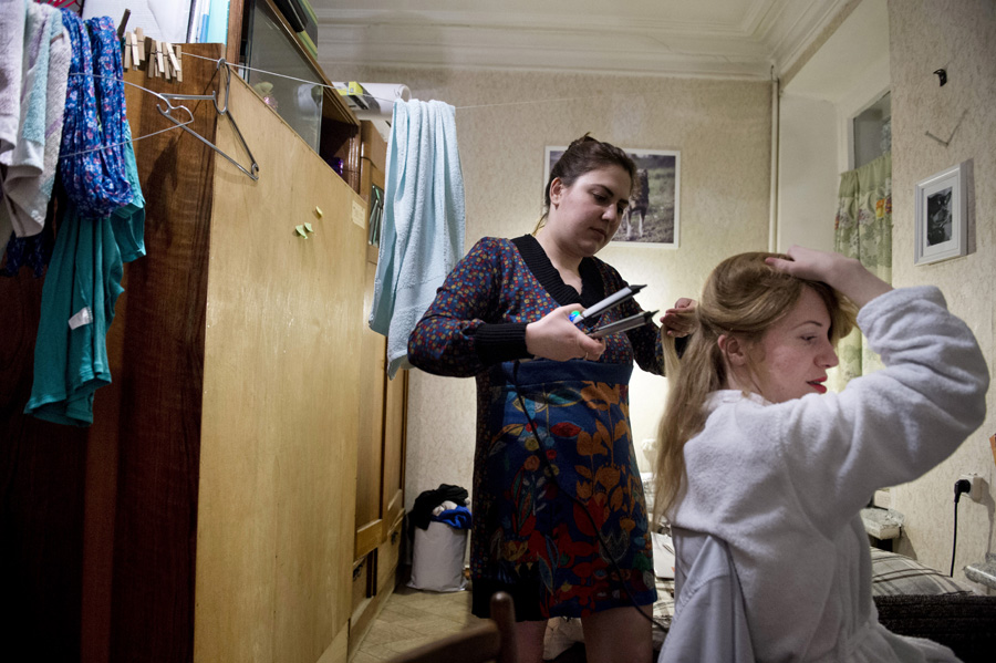 “She is my third and best roommate ever,” Yulia boasts of Gohar, a hairstylist from Armenia.