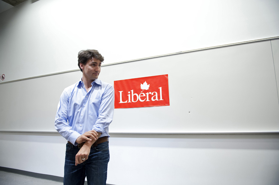 Justin Trudeau, chef du parti libéral du Canada à l'UdeM. 